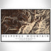 Hesperus Mountain Colorado Map Print Landscape Orientation in Ember Style With Shaded Background