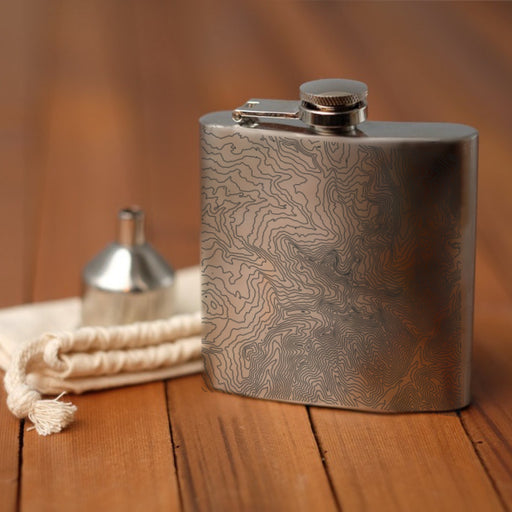 Hesperus Mountain Colorado Custom Engraved City Map Inscription Coordinates on 6oz Stainless Steel Flask