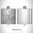 Rendered View of Hesperus Mountain Colorado Map Engraving on 6oz Stainless Steel Flask