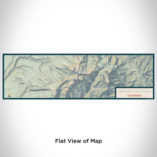 Flat View of Map Custom Hesperus Mountain Colorado Map Enamel Mug in Woodblock