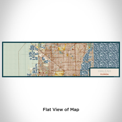 Flat View of Map Custom Hialeah Florida Map Enamel Mug in Woodblock