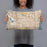Person holding 20x12 Custom Hialeah Florida Map Throw Pillow in Woodblock