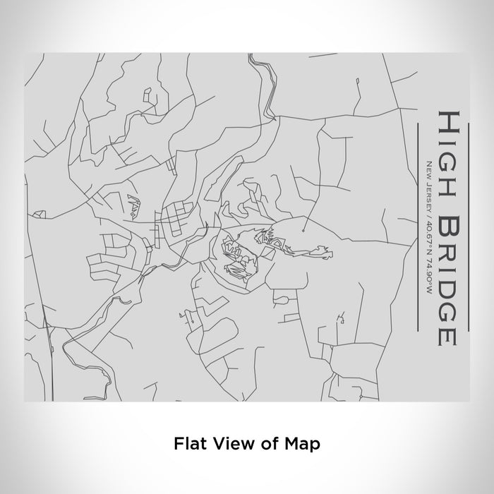 Rendered View of High Bridge New Jersey Map Engraving on 20oz Stainless Steel Insulated Bottle with Bamboo Top