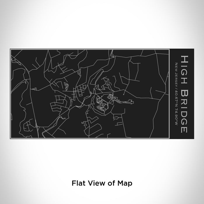 Rendered View of High Bridge New Jersey Map Engraving on 17oz Stainless Steel Insulated Cola Bottle in Black