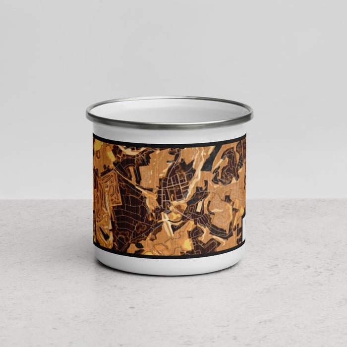 Front View Custom High Bridge New Jersey Map Enamel Mug in Ember
