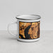 Left View Custom High Bridge New Jersey Map Enamel Mug in Ember