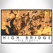 High Bridge New Jersey Map Print Landscape Orientation in Ember Style With Shaded Background