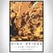 High Bridge New Jersey Map Print Portrait Orientation in Ember Style With Shaded Background