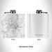 Rendered View of High Bridge New Jersey Map Engraving on 6oz Stainless Steel Flask in White