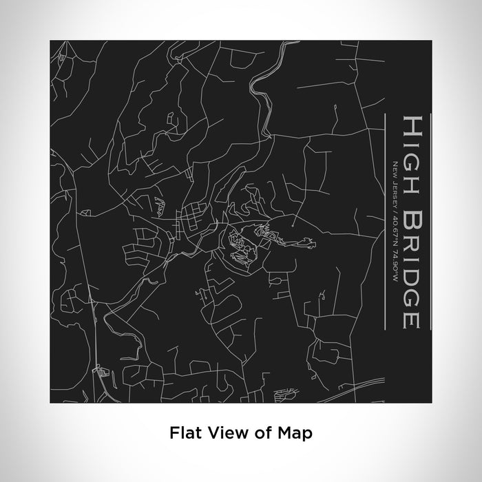 Rendered View of High Bridge New Jersey Map Engraving on 17oz Stainless Steel Insulated Tumbler in Black