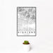 12x18 Highland California Map Print Portrait Orientation in Classic Style With Small Cactus Plant in White Planter