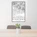 24x36 Highland California Map Print Portrait Orientation in Classic Style Behind 2 Chairs Table and Potted Plant