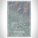 Highland California Map Print Portrait Orientation in Afternoon Style With Shaded Background