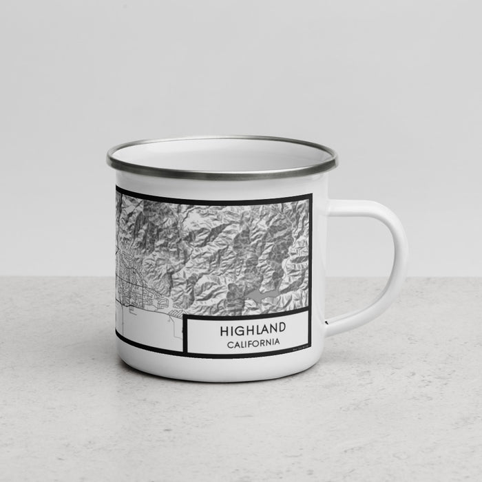 Right View Custom Highland California Map Enamel Mug in Classic