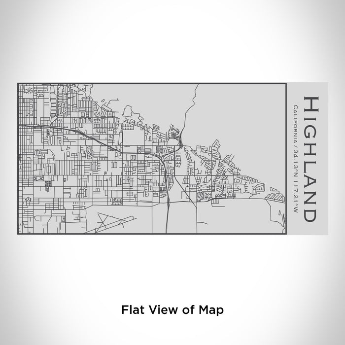 Rendered View of Highland California Map Engraving on 17oz Stainless Steel Insulated Cola Bottle