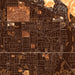 Highland California Map Print in Ember Style Zoomed In Close Up Showing Details