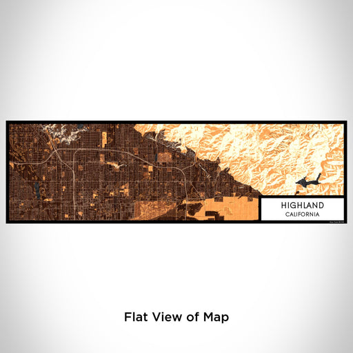 Flat View of Map Custom Highland California Map Enamel Mug in Ember