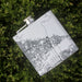 Highland California Custom Engraved City Map Inscription Coordinates on 6oz Stainless Steel Flask in White