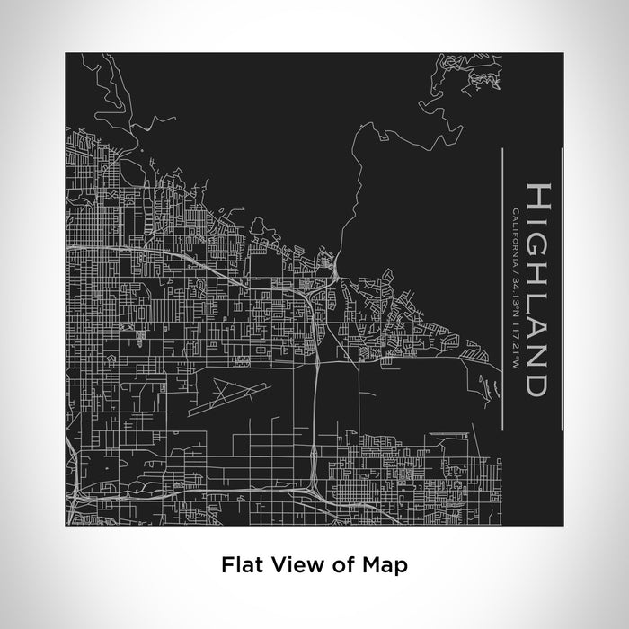 Rendered View of Highland California Map Engraving on 17oz Stainless Steel Insulated Tumbler in Black