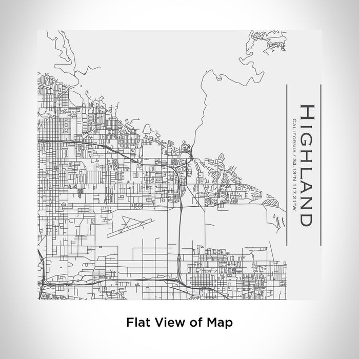 Rendered View of Highland California Map Engraving on 17oz Stainless Steel Insulated Tumbler in White