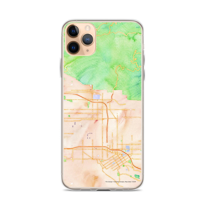 Custom iPhone 11 Pro Max Highland California Map Phone Case in Watercolor