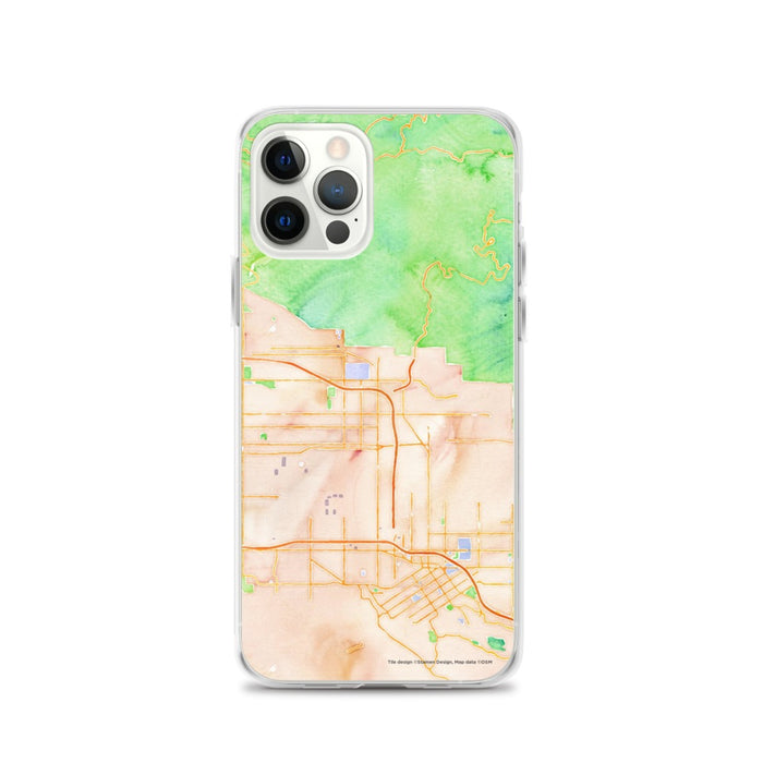 Custom iPhone 12 Pro Highland California Map Phone Case in Watercolor