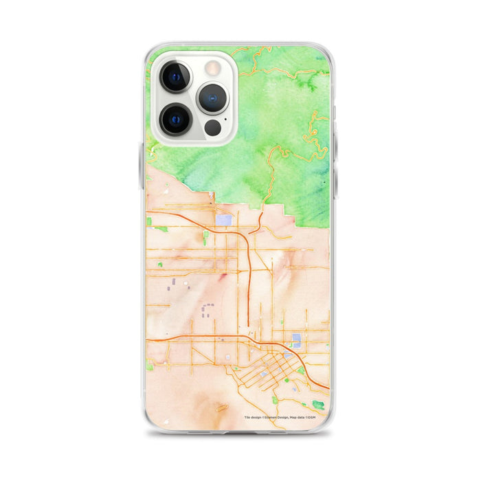 Custom iPhone 12 Pro Max Highland California Map Phone Case in Watercolor