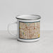 Left View Custom Highland California Map Enamel Mug in Woodblock