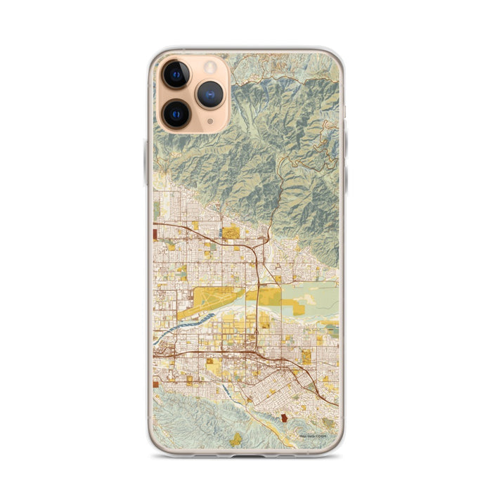 Custom iPhone 11 Pro Max Highland California Map Phone Case in Woodblock