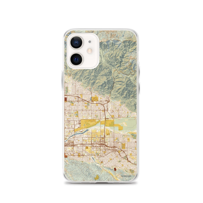 Custom iPhone 12 Highland California Map Phone Case in Woodblock
