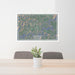 24x36 Highlands North Carolina Map Print Lanscape Orientation in Afternoon Style Behind 2 Chairs Table and Potted Plant