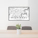 24x36 Highlands North Carolina Map Print Landscape Orientation in Classic Style Behind 2 Chairs Table and Potted Plant