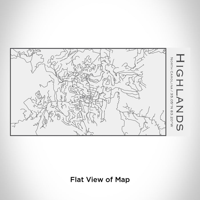 Rendered View of Highlands North Carolina Map Engraving on 17oz Stainless Steel Insulated Cola Bottle in White