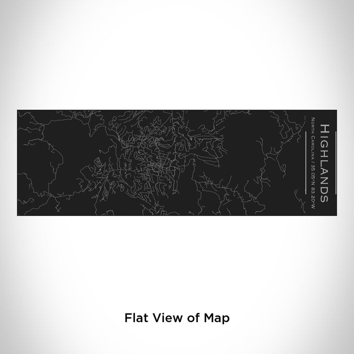 Rendered View of Highlands North Carolina Map Engraving on 10oz Stainless Steel Insulated Cup with Sliding Lid in Black