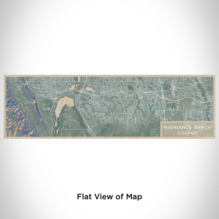 Flat View of Map Custom Highlands Ranch Colorado Map Enamel Mug in Afternoon