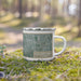 Right View Custom Highlands Ranch Colorado Map Enamel Mug in Afternoon on Grass With Trees in Background