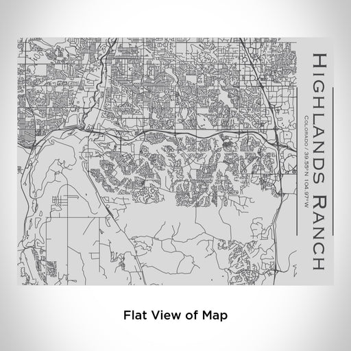 Rendered View of Highlands Ranch Colorado Map Engraving on 20oz Stainless Steel Insulated Bottle with Bamboo Top