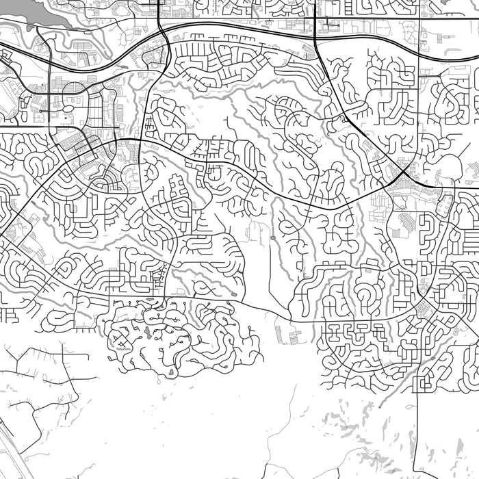 Highlands Ranch Colorado Map Print in Classic Style Zoomed In Close Up Showing Details