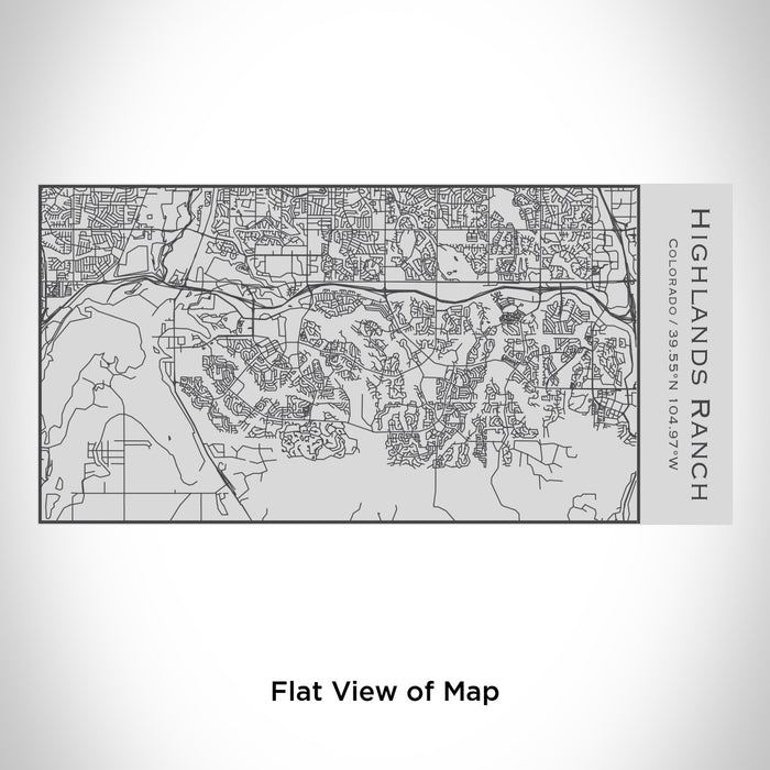 Rendered View of Highlands Ranch Colorado Map Engraving on 17oz Stainless Steel Insulated Cola Bottle