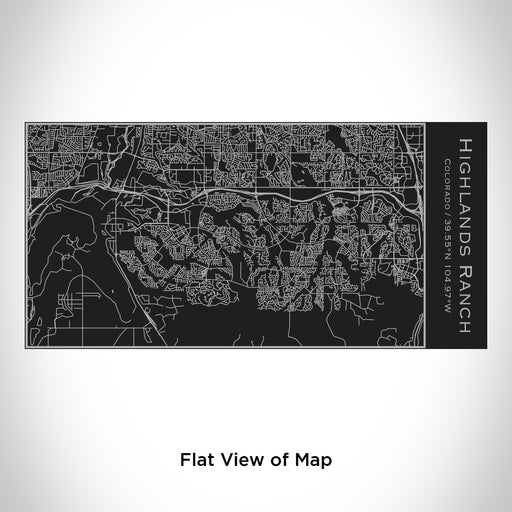 Rendered View of Highlands Ranch Colorado Map Engraving on 17oz Stainless Steel Insulated Cola Bottle in Black