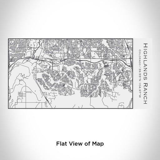 Rendered View of Highlands Ranch Colorado Map Engraving on 17oz Stainless Steel Insulated Cola Bottle in White