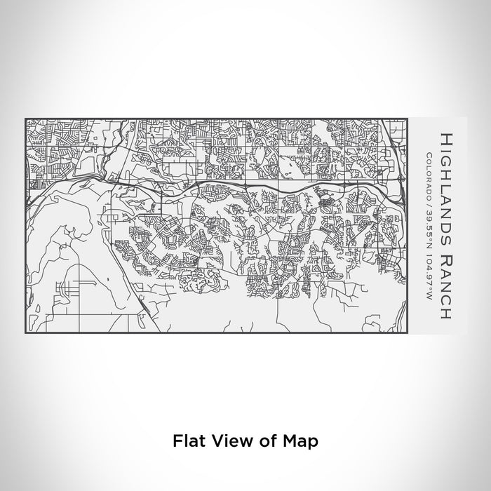 Rendered View of Highlands Ranch Colorado Map Engraving on 17oz Stainless Steel Insulated Cola Bottle in White