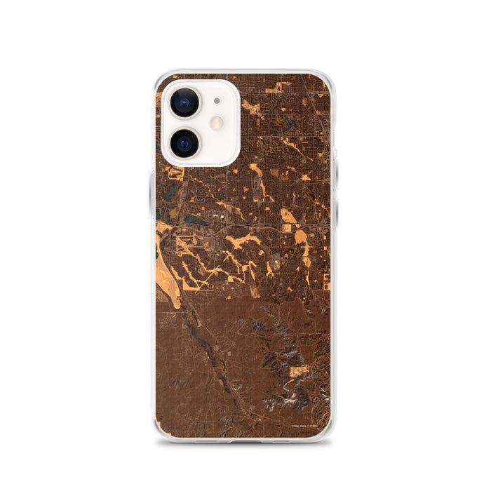 Custom Highlands Ranch Colorado Map iPhone 12 Phone Case in Ember