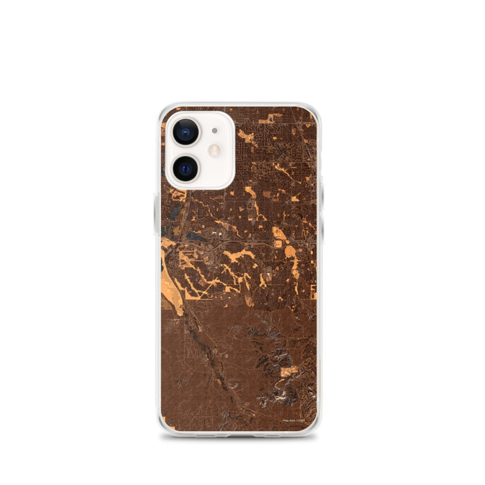 Custom Highlands Ranch Colorado Map iPhone 12 mini Phone Case in Ember