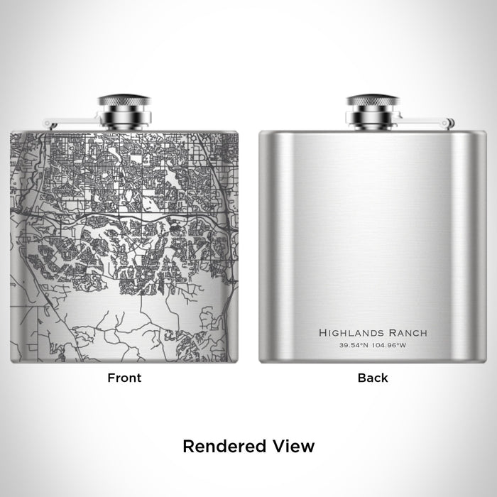 Rendered View of Highlands Ranch Colorado Map Engraving on undefined