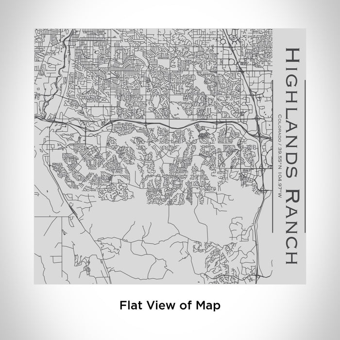 Rendered View of Highlands Ranch Colorado Map Engraving on 17oz Stainless Steel Insulated Tumbler