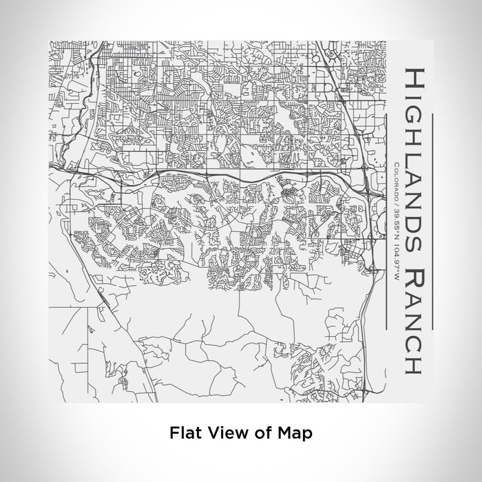 Rendered View of Highlands Ranch Colorado Map Engraving on 17oz Stainless Steel Insulated Tumbler in White
