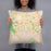 Person holding 18x18 Custom Highlands Ranch Colorado Map Throw Pillow in Watercolor