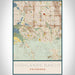 Highlands Ranch Colorado Map Print Portrait Orientation in Woodblock Style With Shaded Background
