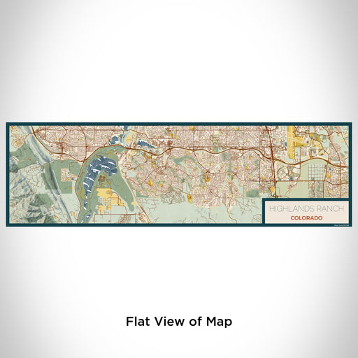 Flat View of Map Custom Highlands Ranch Colorado Map Enamel Mug in Woodblock